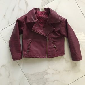 Fake leather kids jacket